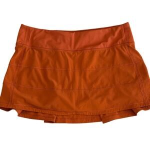 LULULEMON Women's Burnt Orange Pace Revival Skirt Size 8